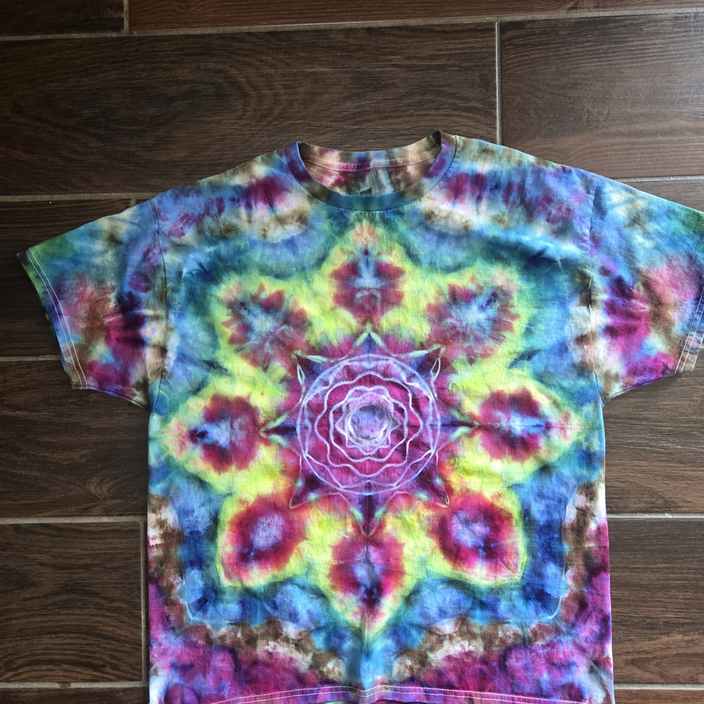 Gildan Blue and Pink Mandala Short Sleeve Tee